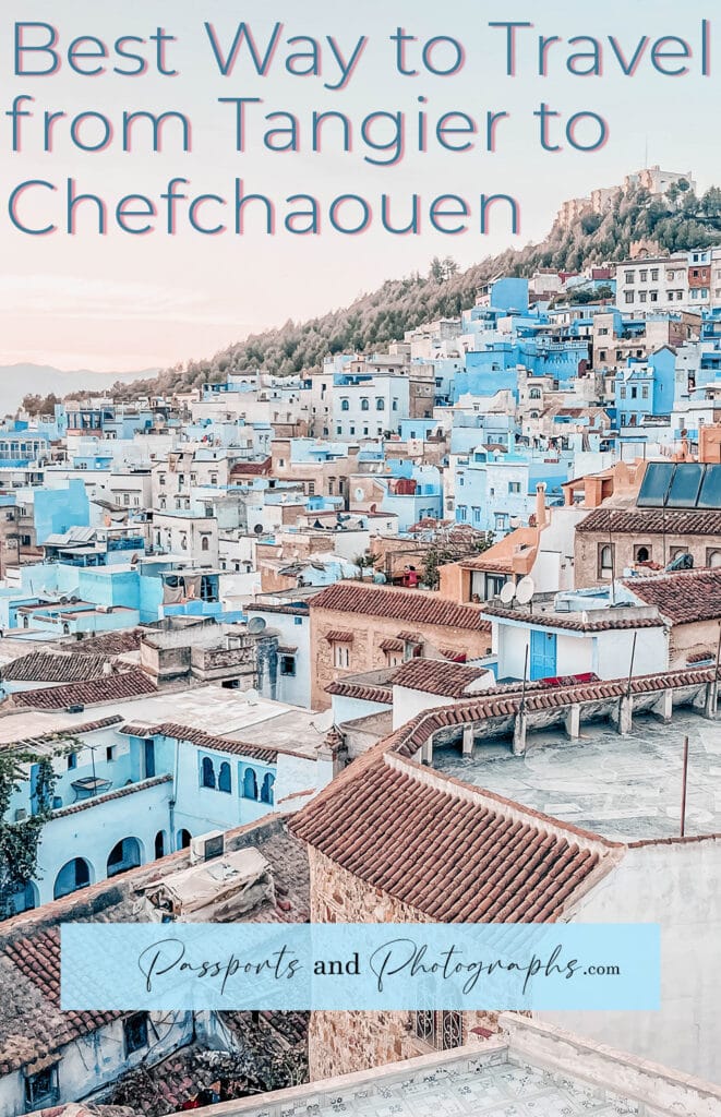 image of Chefchaouen Morocco at sunset - Travel from Tangier to Chefchaouen Morocco