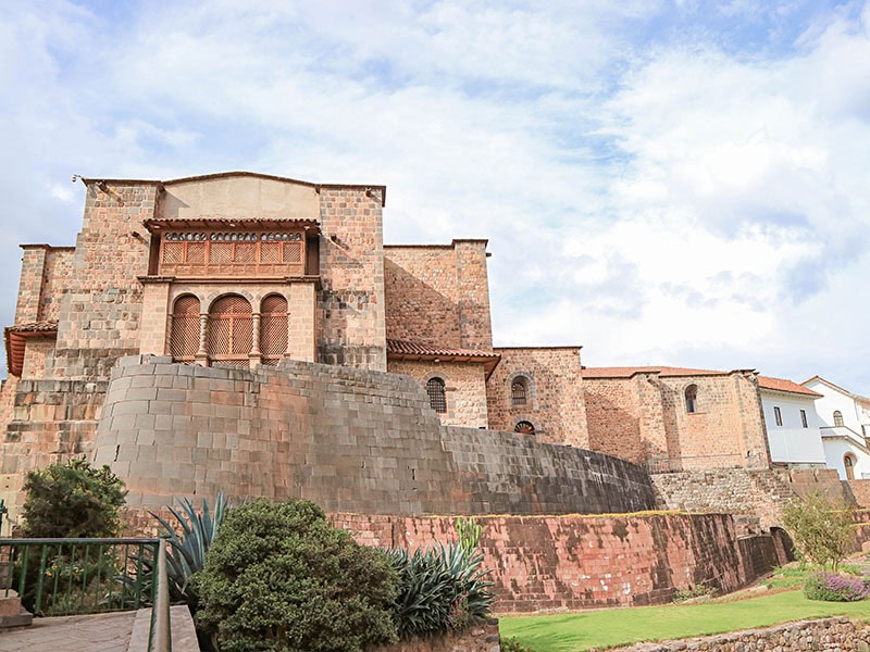 The outside of the Qorikancha Incan Temple