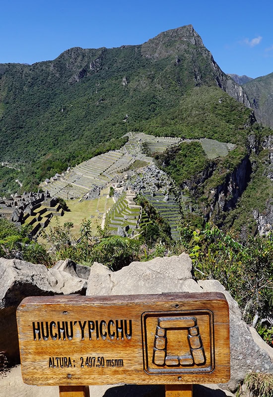 View of Machu Picchu from Huchuy Picchu Mountain - hike on Circuit 3
